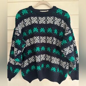 Blarney Woolen Mills Shamrock Crewneck Made in Ireland Size Large